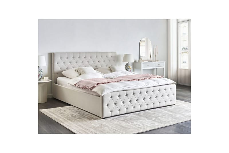 Säng med förvaring Amiens - Beige, 180x200 cm - Möbler - Säng - Sängram & sängstomme