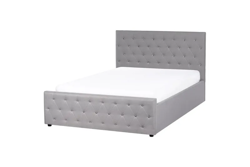 Säng med förvaring Amiens - Grå, 140x200 cm - Möbler - Säng - Sängram & sängstomme