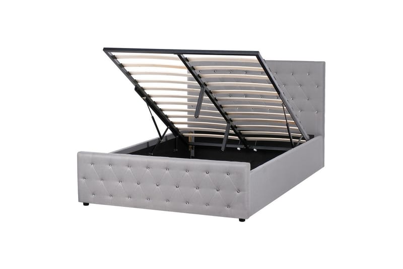 Säng med förvaring Amiens - Grå, 140x200 cm - Möbler - Säng - Sängram & sängstomme
