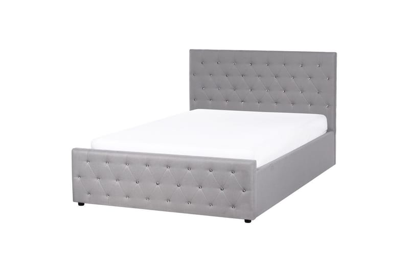 Säng med förvaring Amiens - Grå, 140x200 cm - Möbler - Säng - Sängram & sängstomme