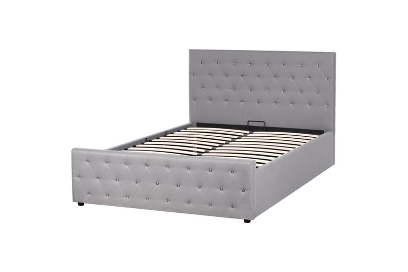 Säng med förvaring Amiens - Grå, 140x200 cm - Möbler - Säng - Sängram & sängstomme