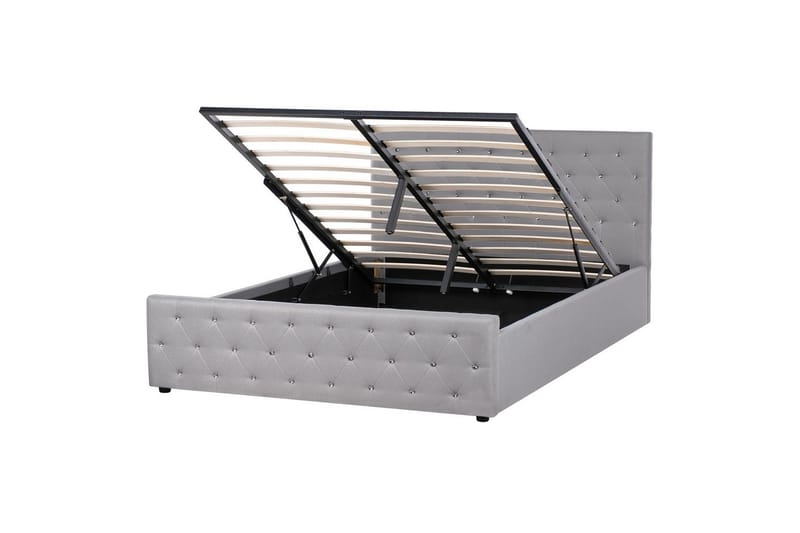 Säng med förvaring Amiens, Ljusgrå, 160x200 cm