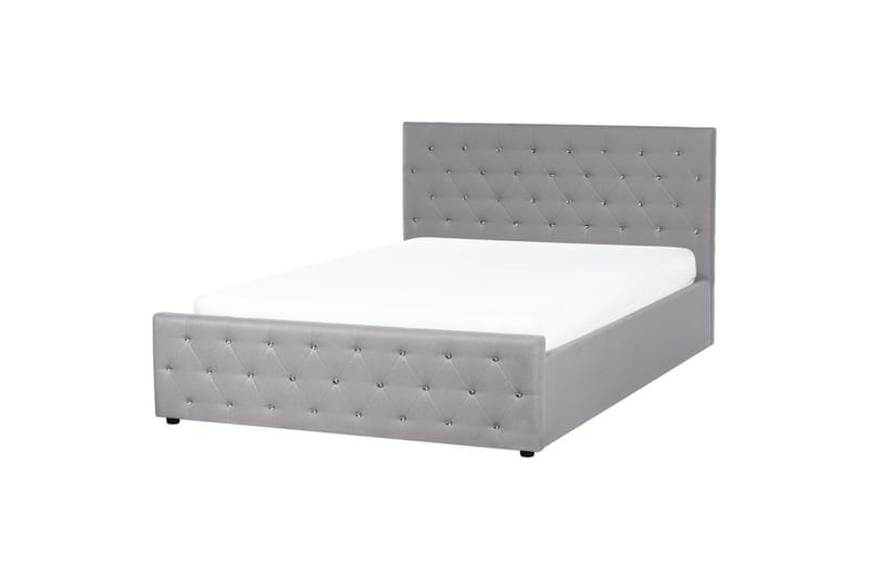 Säng med förvaring Amiens - Ljusgrå, 160x200 cm - Möbler - Säng - Sängram & sängstomme