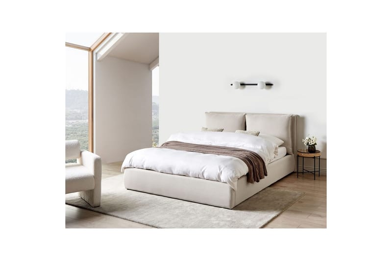 Säng med förvaring Bajonna - Beige, 160x200 cm - Möbler - Säng - Sängram & sängstomme