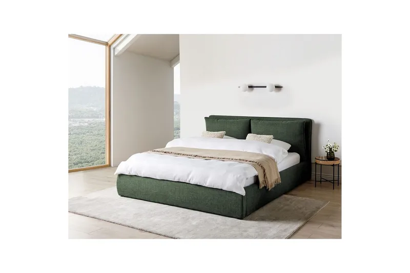 Säng med förvaring Bajonna - Grön, 180x200 cm - Möbler - Säng - Sängram & sängstomme