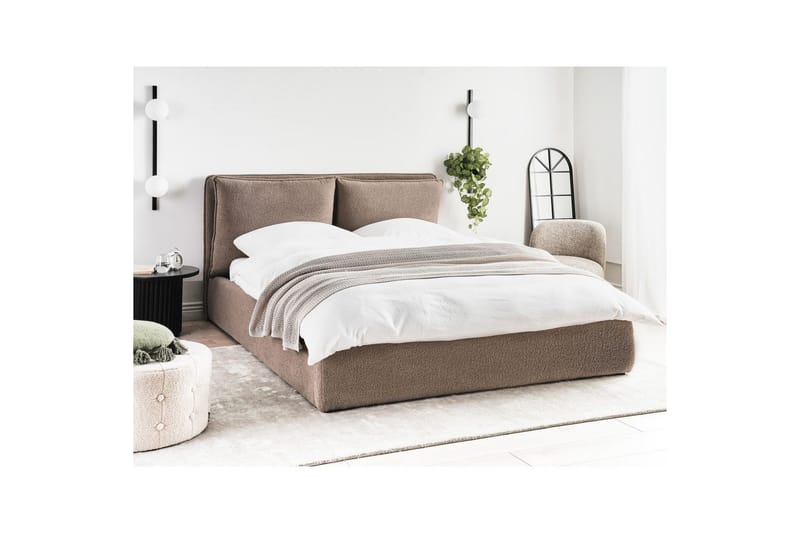 Säng med förvaring Bajonna - Taupe, 160x200 cm - Möbler - Säng - Sängram & sängstomme