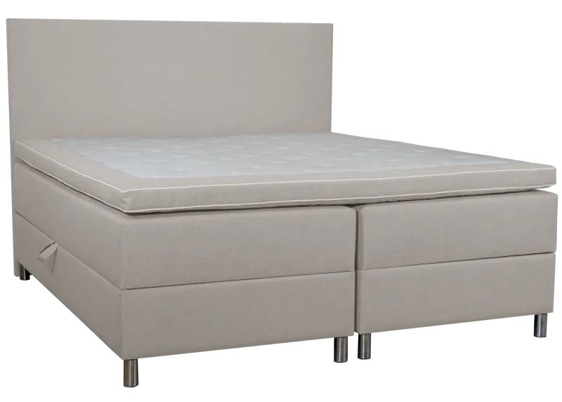 Säng med förvaring beige 160x200 cm - beige - Möbler - Säng - Kontinentalsäng