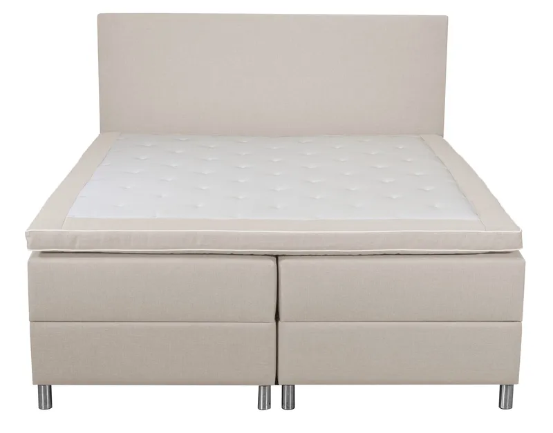 Säng med förvaring beige boxbed 180x200 cm - Beige - Möbler - Säng - Kontinentalsäng