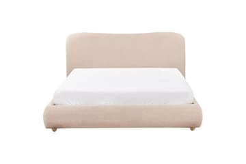 Säng med förvaring Blagnac - Beige/Bouclé, 160x200 cm - Möbler - Säng - Sängram & sängstomme