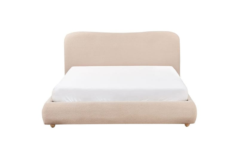 Säng med förvaring Blagnac - Beige/Bouclé, 160x200 cm - Möbler - Säng - Sängram & sängstomme