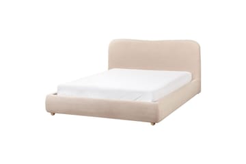 Säng med förvaring Blagnac - Beige/Bouclé, 160x200 cm - Möbler - Säng - Sängram & sängstomme