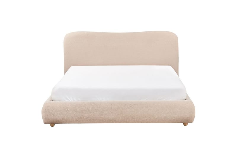 Säng med förvaring Blagnac - Beige/Bouclé, 160x200 cm - Möbler - Säng - Sängram & sängstomme