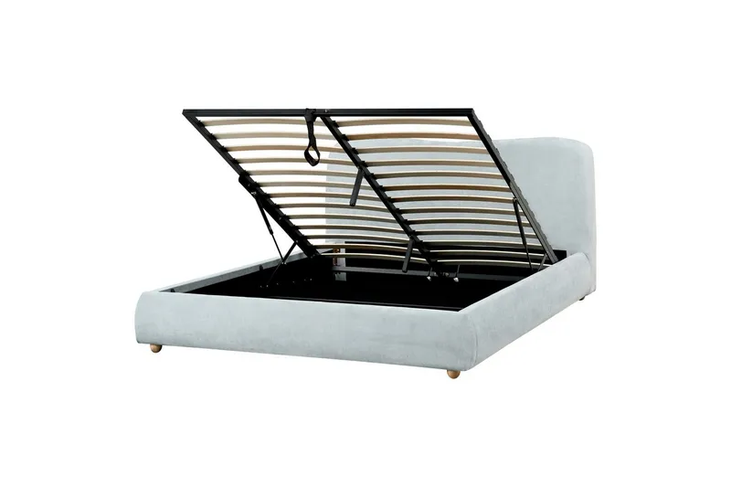 Säng med förvaring Blagnac, Blå/Polyester, 160x200 cm