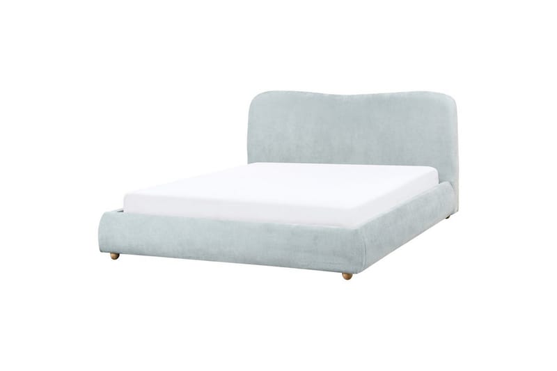 Säng med förvaring Blagnac - Blå/Polyester, 160x200 cm - Möbler - Säng - Sängram & sängstomme