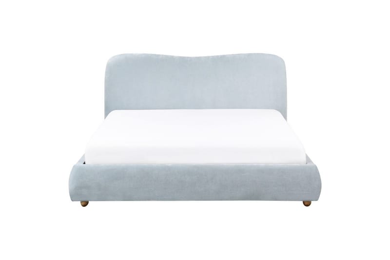 Säng med förvaring Blagnac - Blå/Polyester, 160x200 cm - Möbler - Säng - Sängram & sängstomme