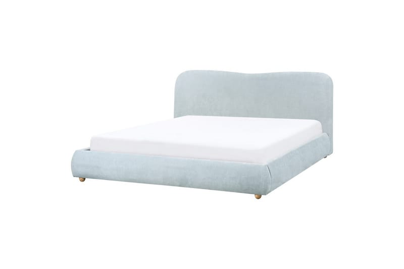 Säng med förvaring Blagnac - Blå/Polyester, 180x200 cm - Möbler - Säng - Sängram & sängstomme