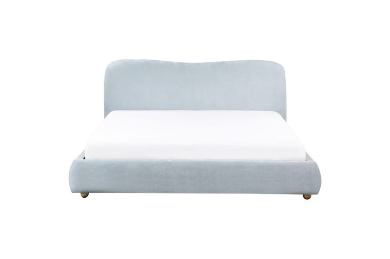 Säng med förvaring Blagnac - Blå/Polyester, 180x200 cm - Möbler - Säng - Sängram & sängstomme