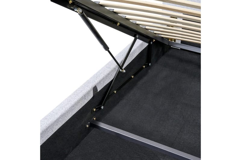Säng med förvaring Blagnac - Grå/Polyester, 160x200 cm - Möbler - Säng - Sängram & sängstomme