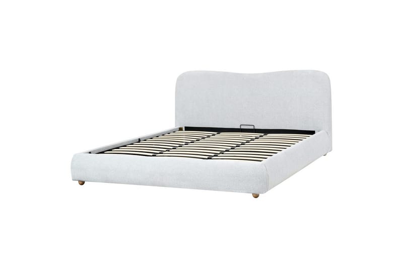 Säng med förvaring Blagnac - Grå/Polyester, 180x200 cm - Möbler - Säng - Sängram & sängstomme