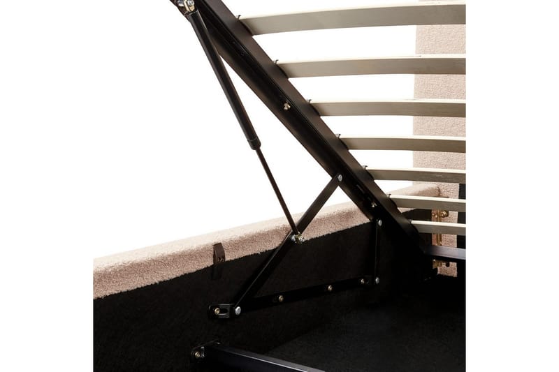 Säng med förvaring Blagnac - Ljusbeige/Bouclé, 160x200 cm - Möbler - Säng - Sängram & sängstomme