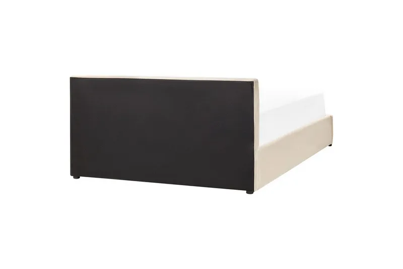 Säng med förvaring Bousse - Beige/Sammet, 160x200 cm - Möbler - Säng - Sängram & sängstomme