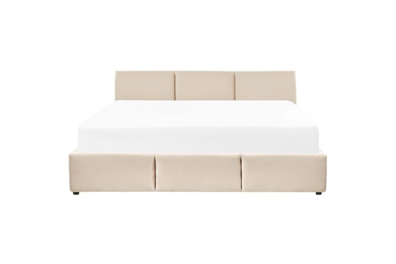 Säng med förvaring Bousse - Beige/Sammet, 180x200 cm - Möbler - Säng - Sängram & sängstomme