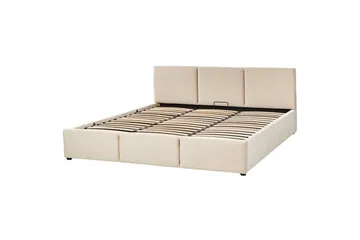 Säng med förvaring Bousse - Beige/Sammet, 180x200 cm - Möbler - Säng - Sängram & sängstomme