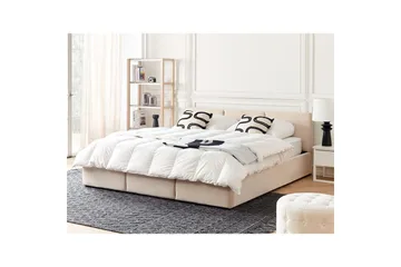 Säng med förvaring Bousse - Beige/Sammet, 180x200 cm - Möbler - Säng - Sängram & sängstomme