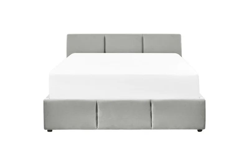Säng med förvaring Bousse - Grå/Sammet, 160x200 cm - Möbler - Säng - Sängram & sängstomme