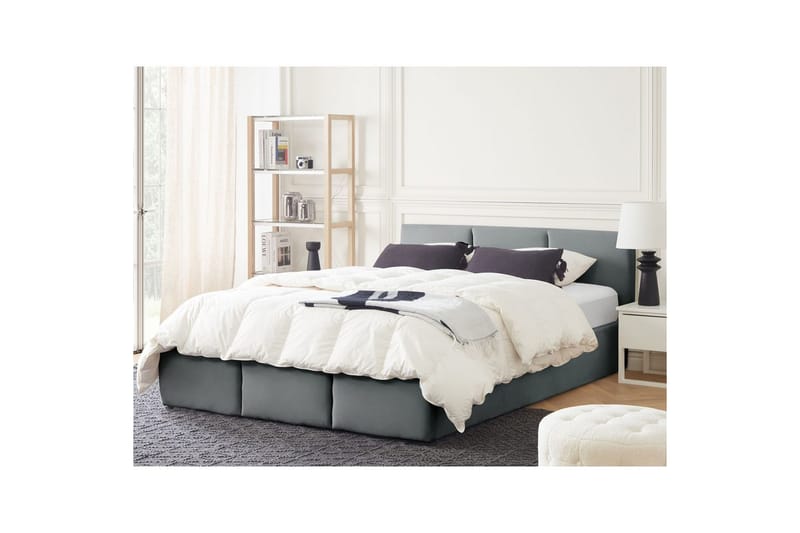 Säng med förvaring Bousse - Mörkgrå/Sammet, 160x200 cm - Möbler - Säng - Sängram & sängstomme