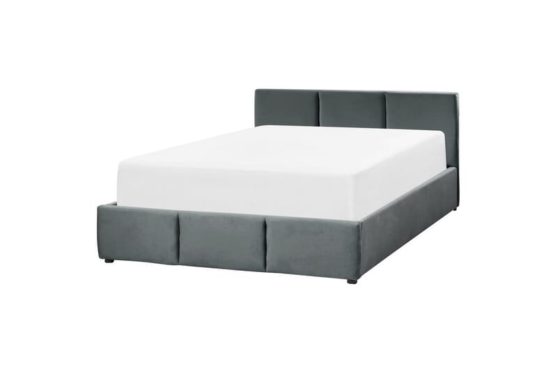 Säng med förvaring Bousse - Mörkgrå/Sammet, 160x200 cm - Möbler - Säng - Sängram & sängstomme