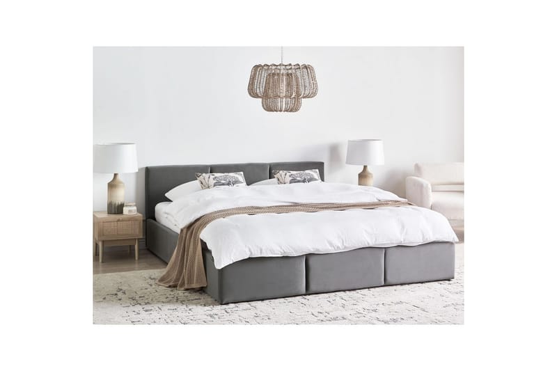 Säng med förvaring Bousse - Mörkgrå/Sammet, 180x200 cm - Möbler - Säng - Sängram & sängstomme