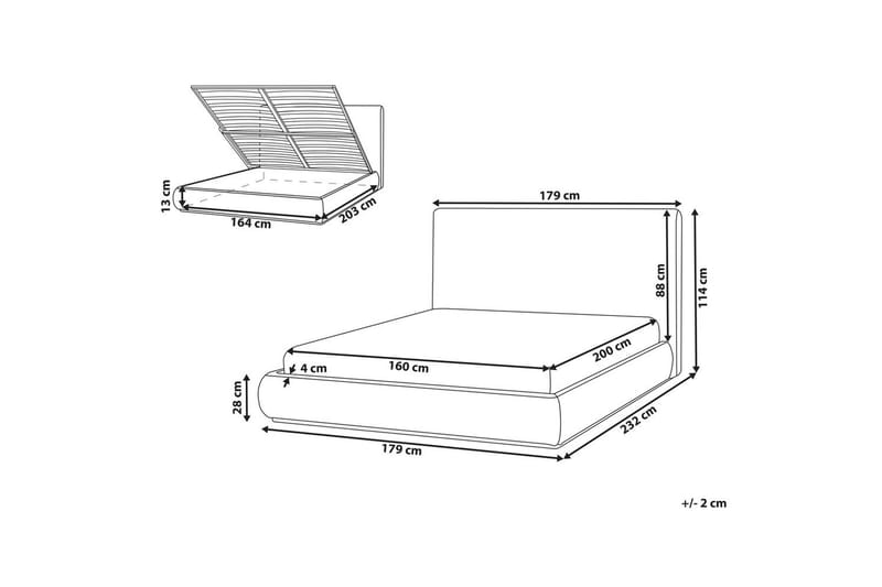 Säng med förvaring Campagne - Beige, 160x200 cm - Möbler - Säng - Sängram & sängstomme