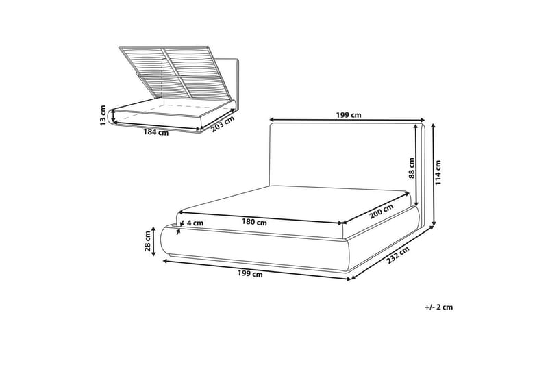 Säng med förvaring Campagne - Beige, 180x200 cm - Möbler - Säng - Sängram & sängstomme