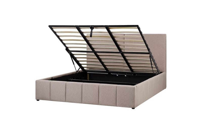 Säng med förvaring Castelnavet - Beige, svart, 180x200 cm - Möbler - Säng - Sängram & sängstomme