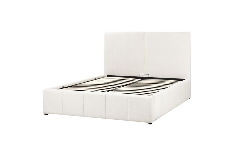 Säng med förvaring Castelnavet - Vit, Svart, 160x200 cm - Möbler - Säng - Sängram & sängstomme