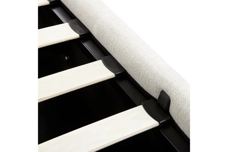 Säng med förvaring Castelnavet - Vit, Svart, 160x200 cm - Möbler - Säng - Sängram & sängstomme