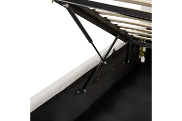 Säng med förvaring Castelnavet - Vit, Svart, 160x200 cm - Möbler - Säng - Sängram & sängstomme