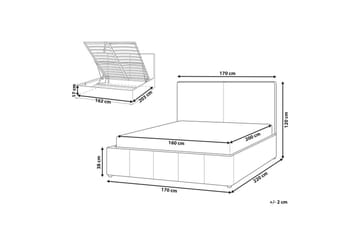 Säng med förvaring Castelnavet - Vit, Svart, 160x200 cm - Möbler - Säng - Sängram & sängstomme