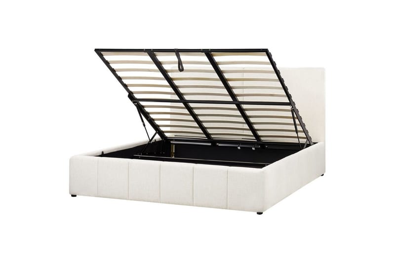 Säng med förvaring Castelnavet, Vit, Svart, 180x200 cm