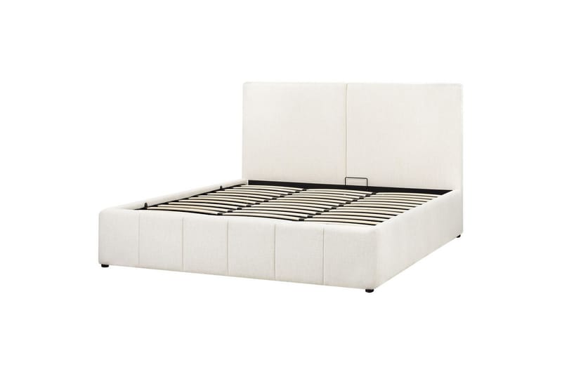 Säng med förvaring Castelnavet - Vit, Svart, 180x200 cm - Möbler - Säng - Sängram & sängstomme