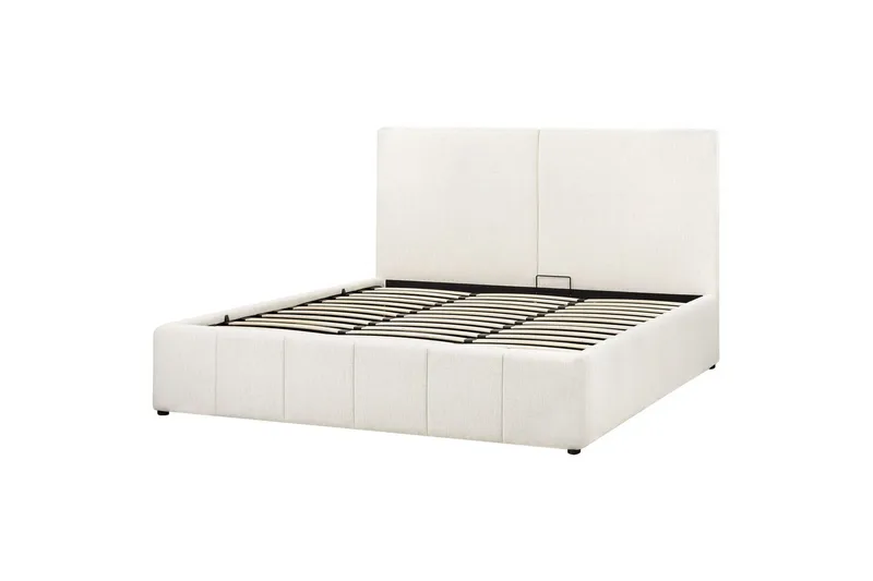 Säng med förvaring Castelnavet - Vit, Svart, 180x200 cm - Möbler - Säng - Sängram & sängstomme