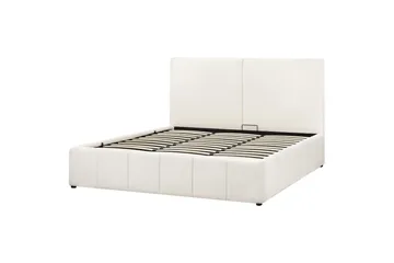Säng med förvaring Castelnavet - Vit, Svart, 180x200 cm - Möbler - Säng - Sängram & sängstomme
