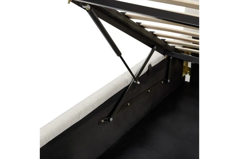 Säng med förvaring Castelnavet - Vit, Svart, 180x200 cm - Möbler - Säng - Sängram & sängstomme