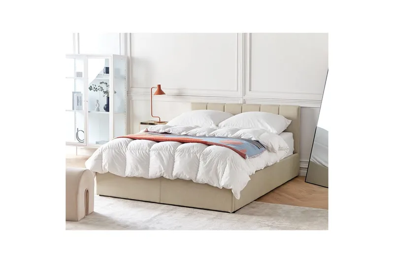 Säng med förvaring Dreux - Beige, svart, 140x200 cm - Möbler - Säng - Sängram & sängstomme