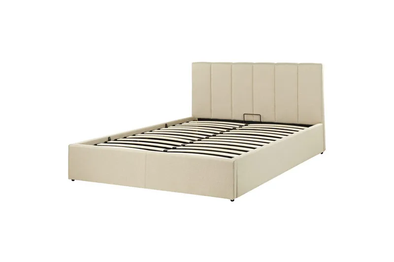 Säng med förvaring Dreux - Beige, svart, 140x200 cm - Möbler - Säng - Sängram & sängstomme