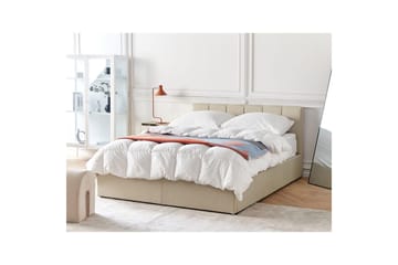 Säng med förvaring Dreux - Beige, svart, 140x200 cm - Möbler - Säng - Sängram & sängstomme