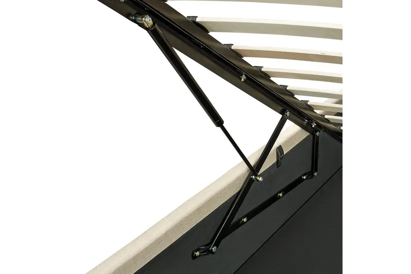 Säng med förvaring Dreux - Beige, svart, 180x200 cm - Möbler - Säng - Sängram & sängstomme