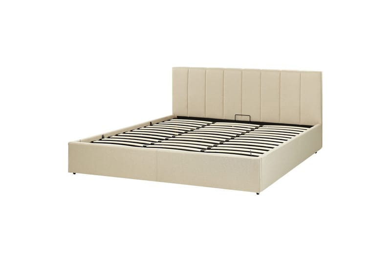 Säng med förvaring Dreux - Beige, svart, 180x200 cm - Möbler - Säng - Sängram & sängstomme