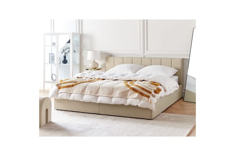 Säng med förvaring Dreux - Beige, svart, 180x200 cm - Möbler - Säng - Sängram & sängstomme